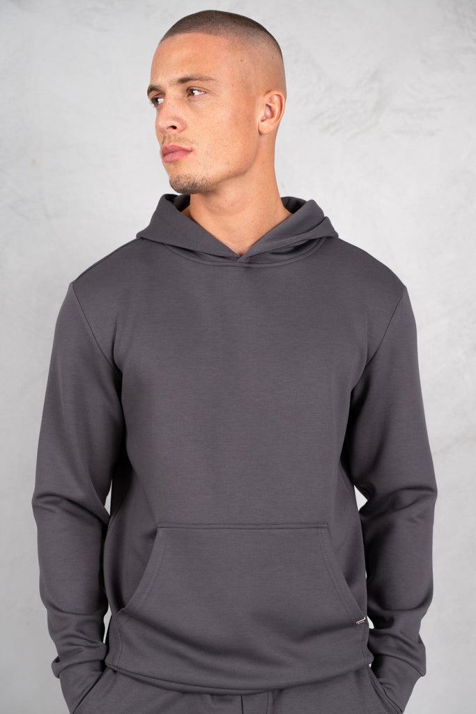 Soft Scuba Regular Fit Hoodie - Charcoal