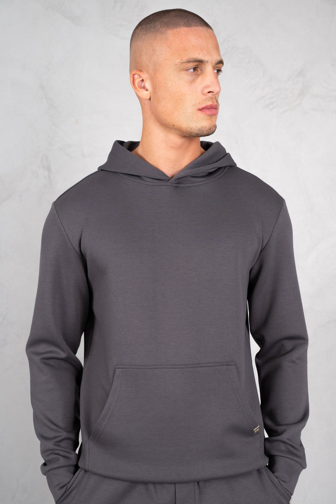 Soft Scuba Regular Fit Hoodie - Charcoal