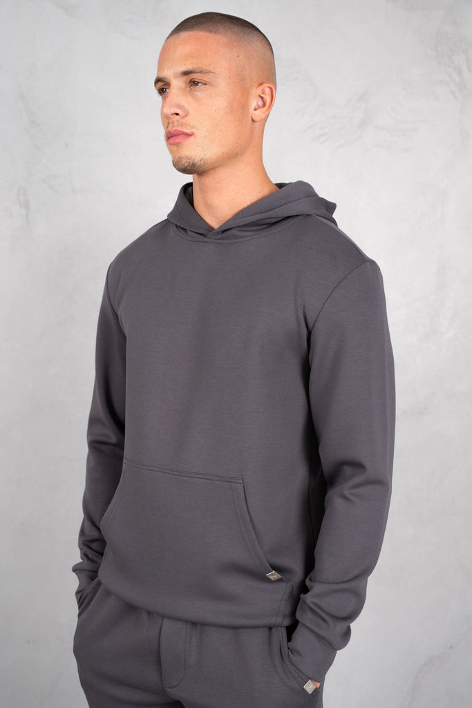 Soft Scuba Regular Fit Hoodie - Charcoal
