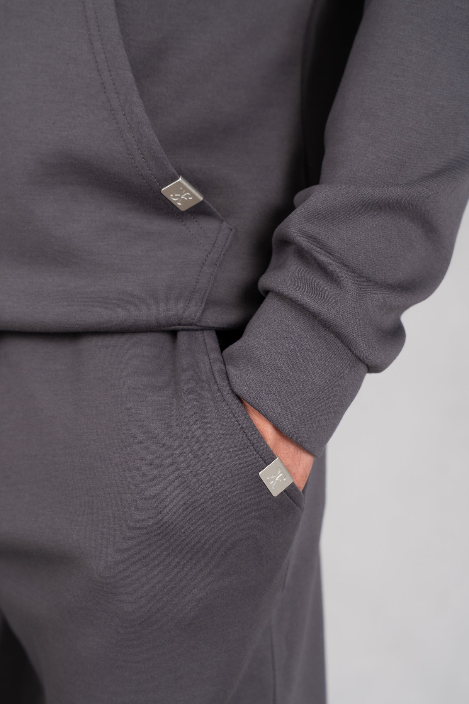 Soft Scuba Regular Fit Hoodie - Charcoal