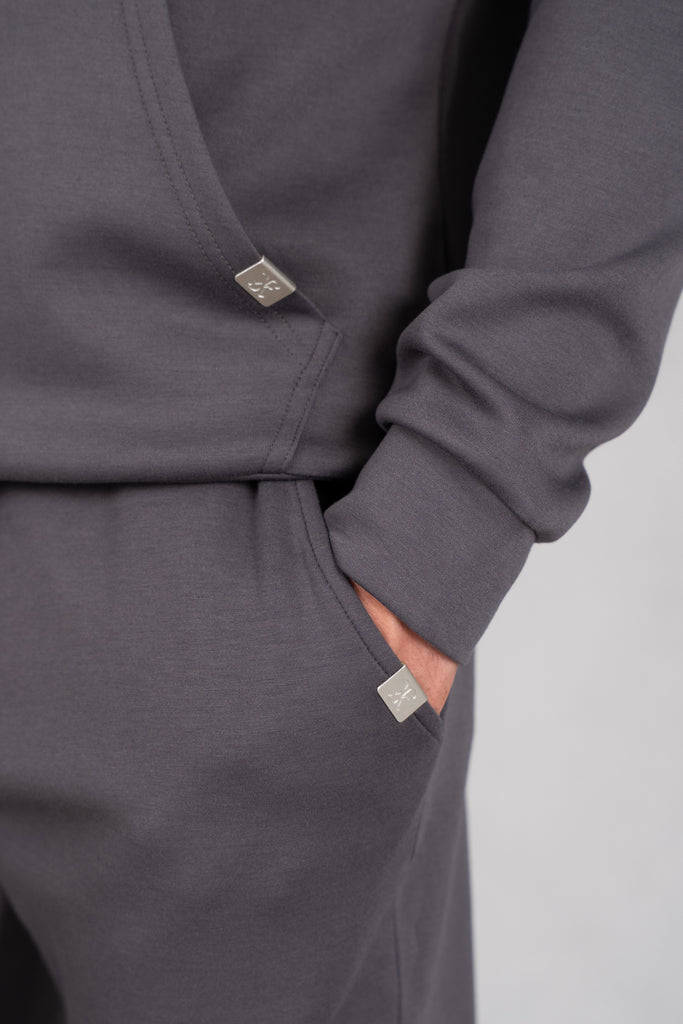 Soft Scuba Regular Fit Hoodie - Charcoal