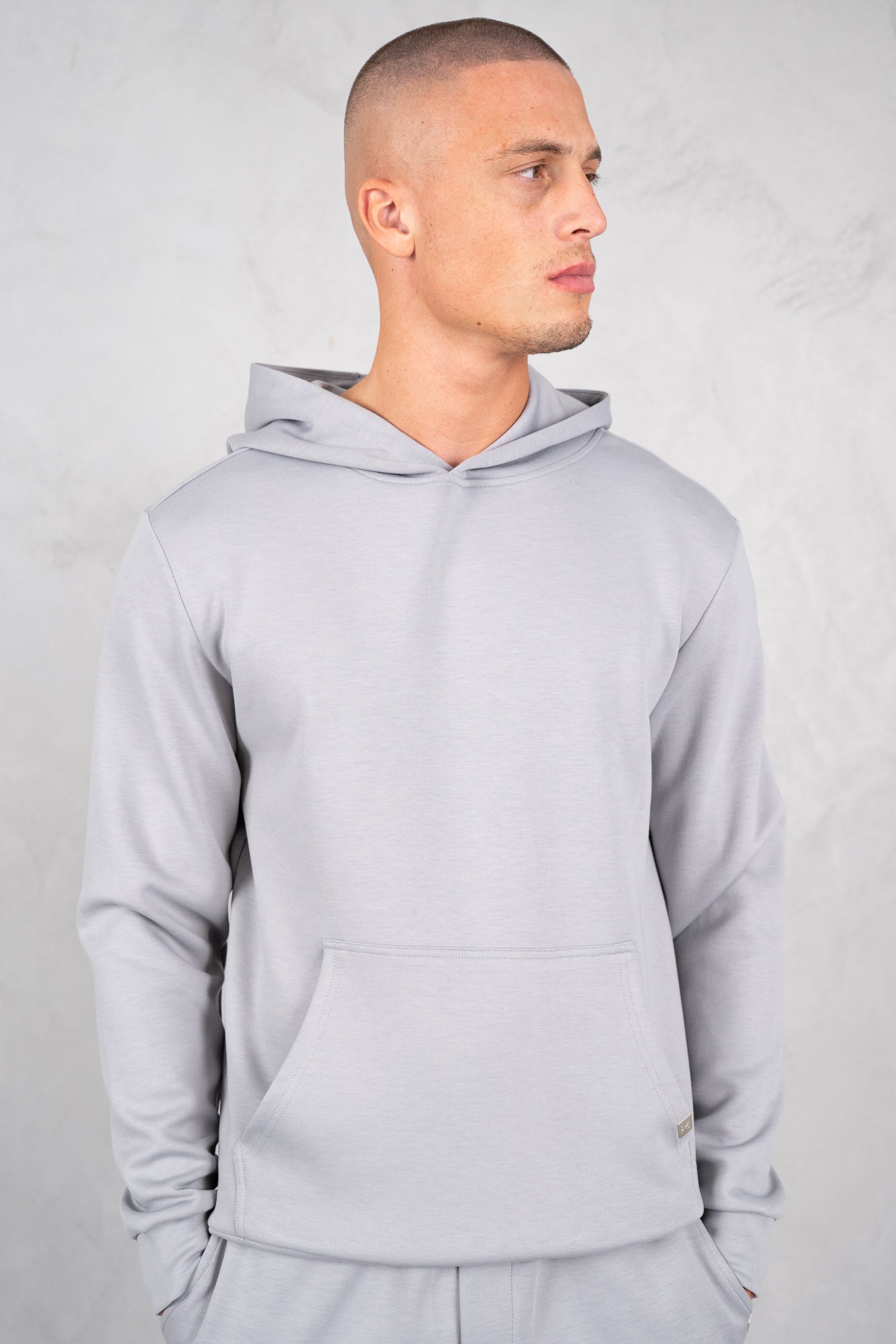 Soft Scuba Regular Fit Hoodie - Grey