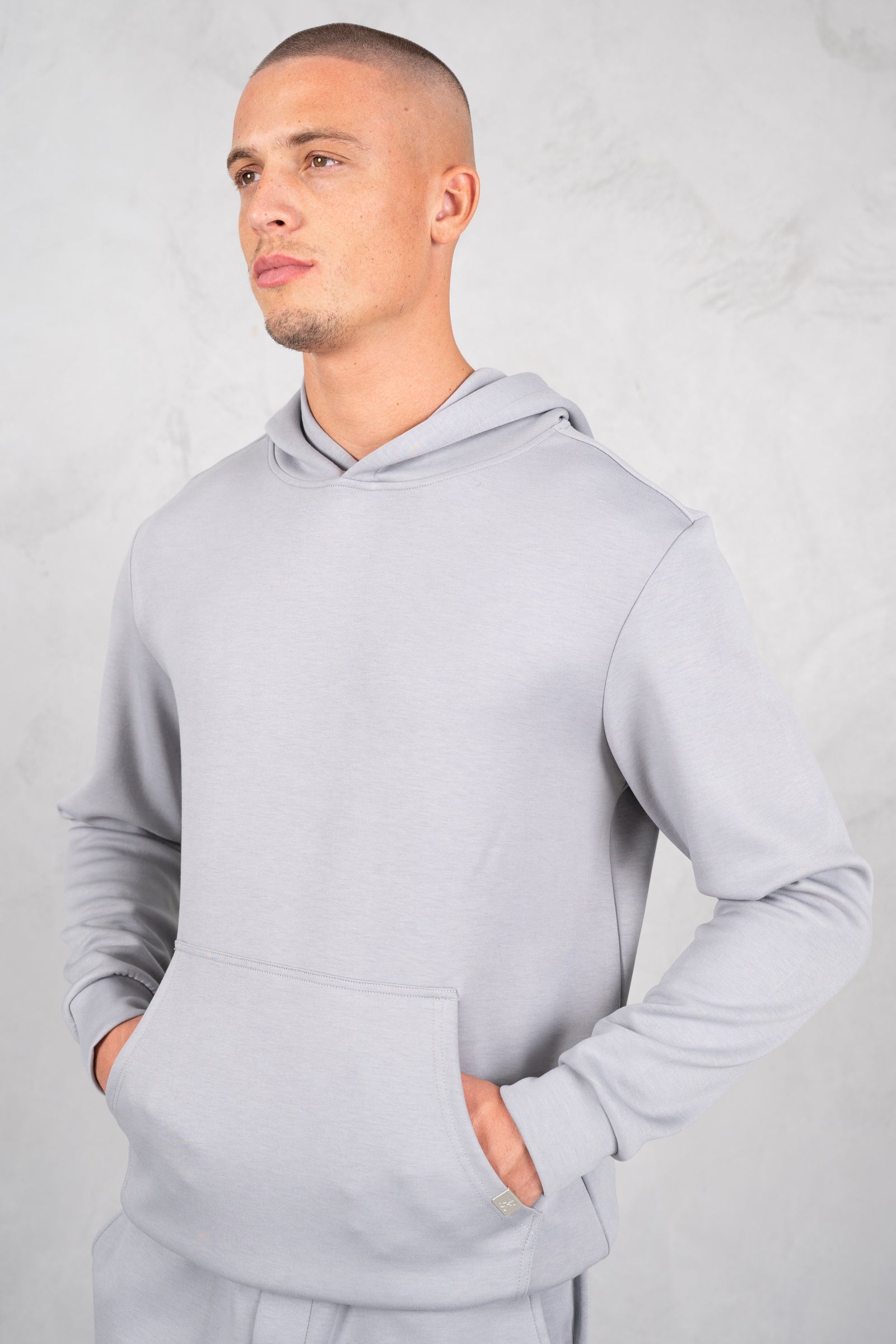 Soft Scuba Regular Fit Hoodie - Grey