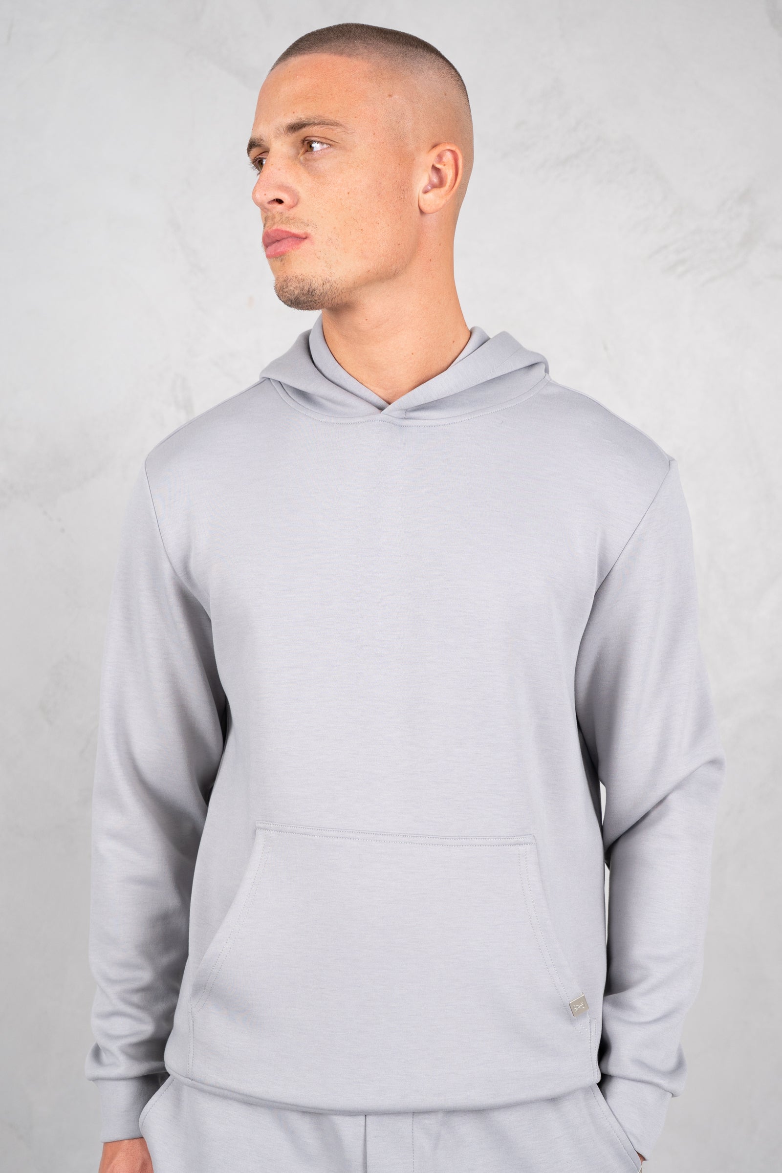 Soft Scuba Regular Fit Hoodie - Grey