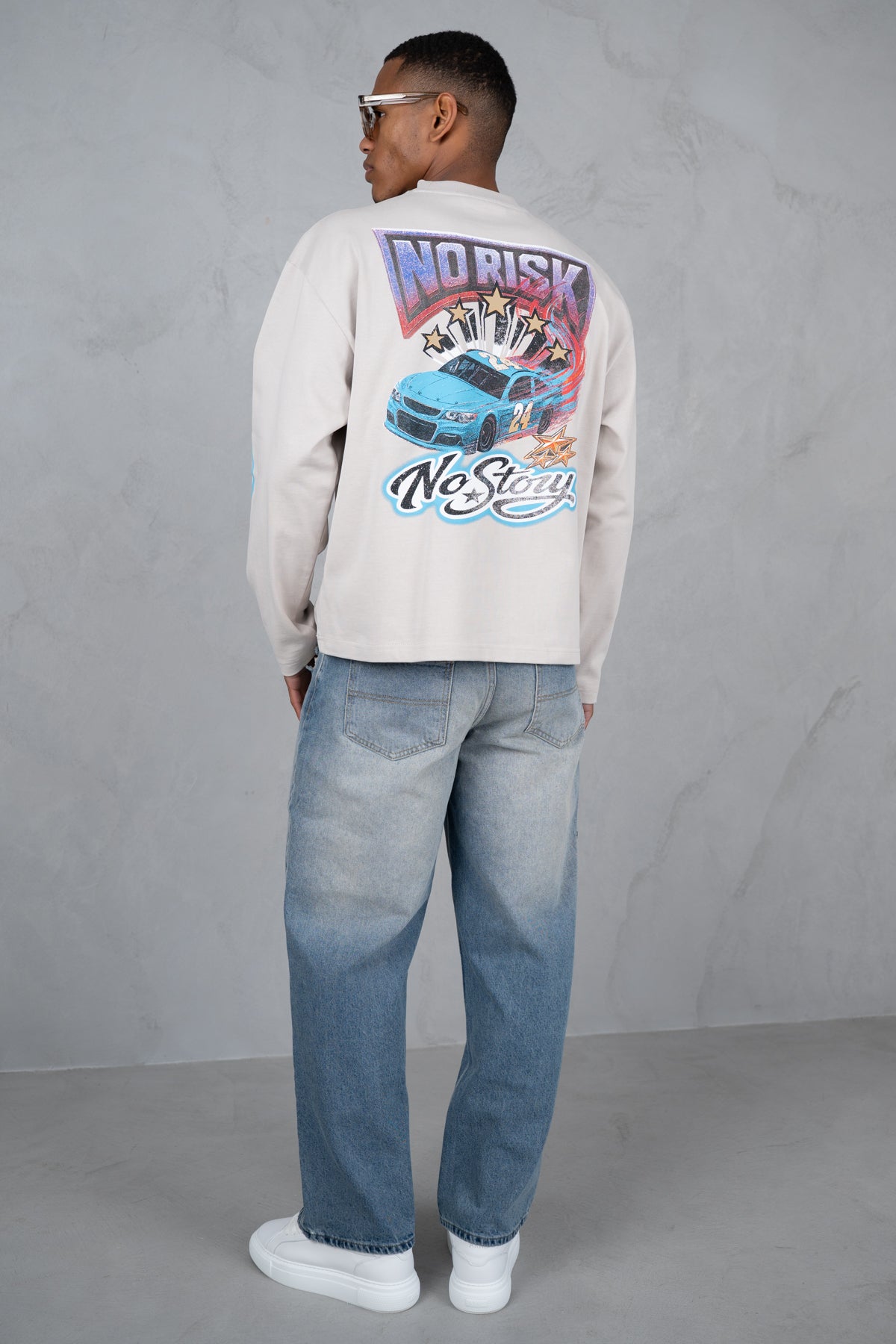 Straight Leg Washed Denim - Blue