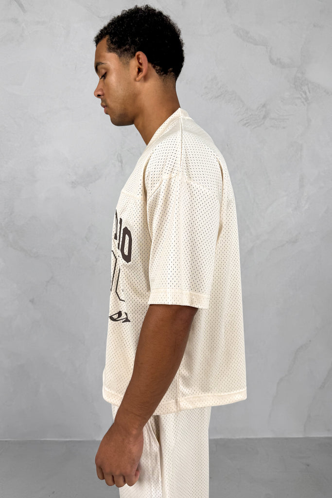 Studio Boxy Mesh T-Shirt - Off White