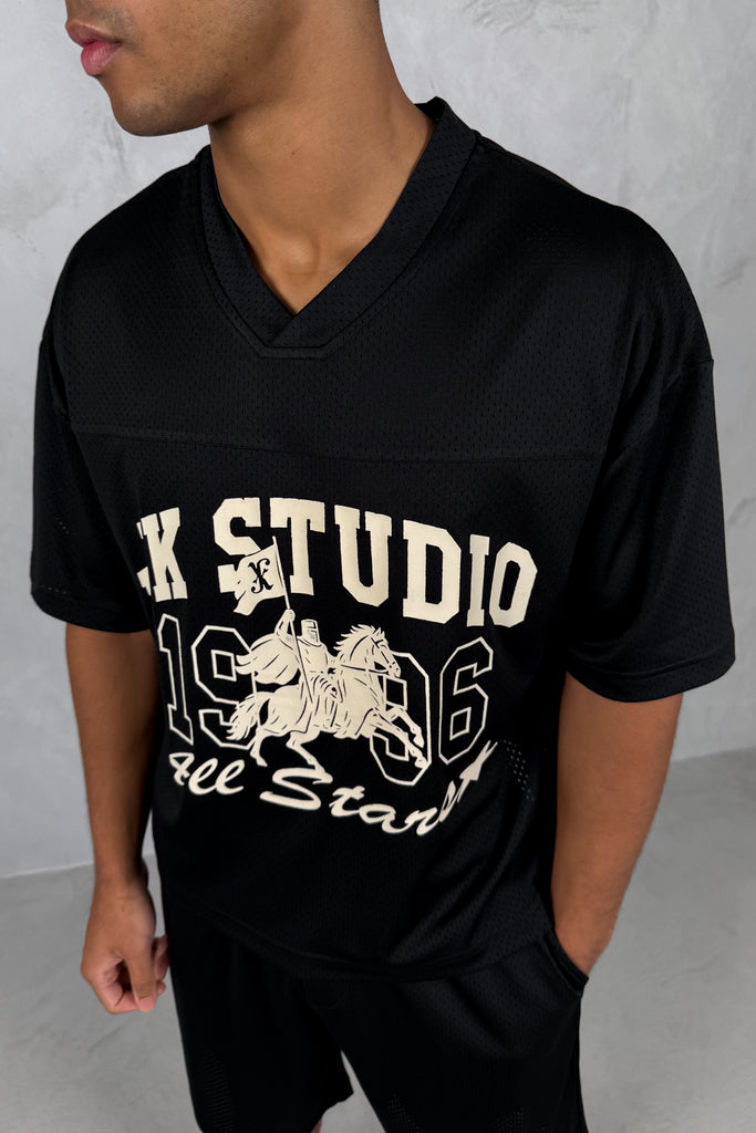 Studio Boxy Mesh T-Shirt - Black