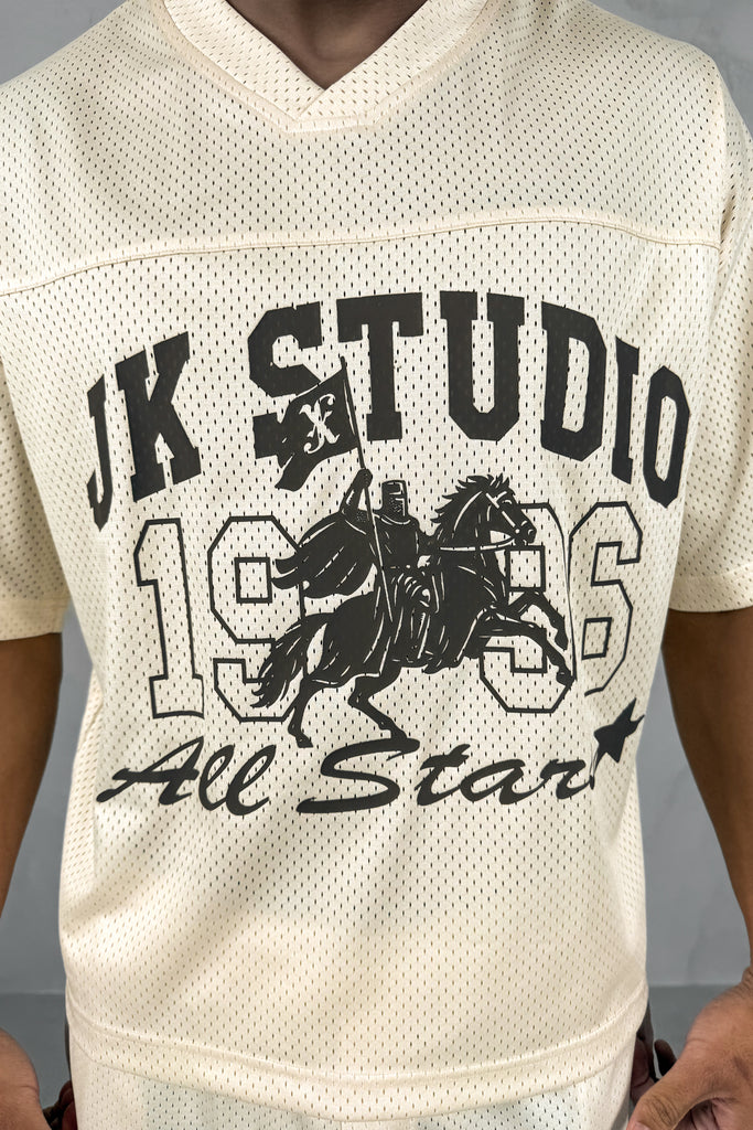 Studio Boxy Mesh T-Shirt - Off White