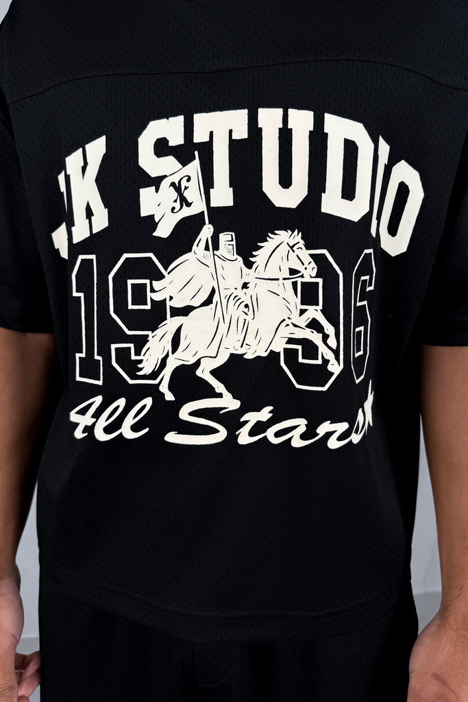 Studio Boxy Mesh T-Shirt - Black