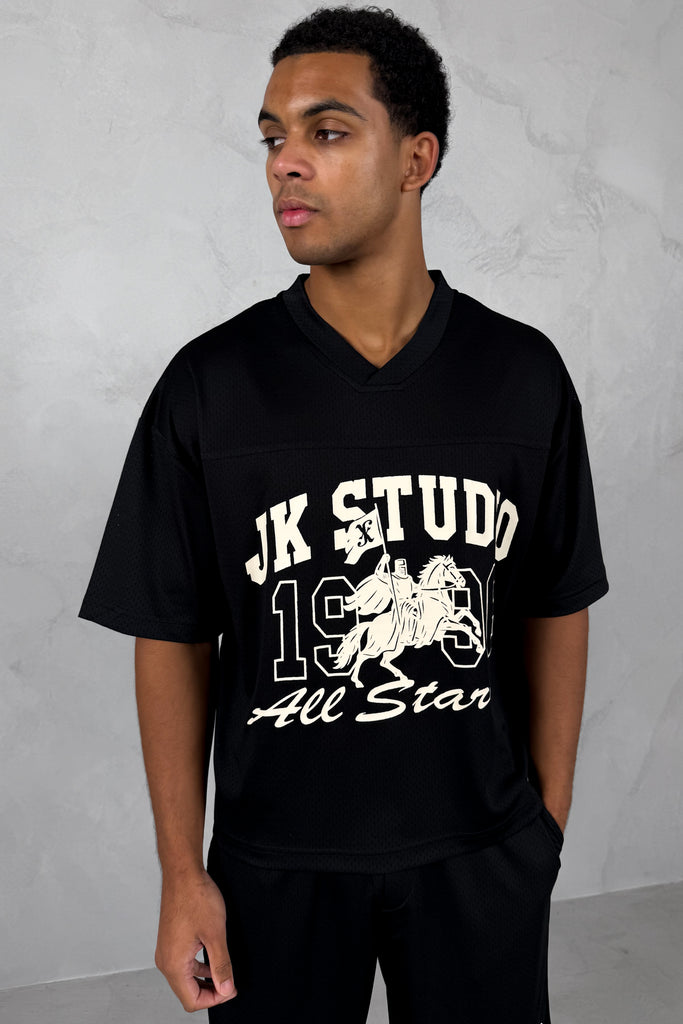 Studio Boxy Mesh T-Shirt - Black