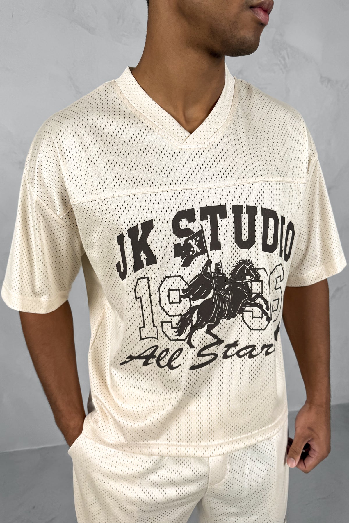 Studio Boxy Mesh T-Shirt - Off White