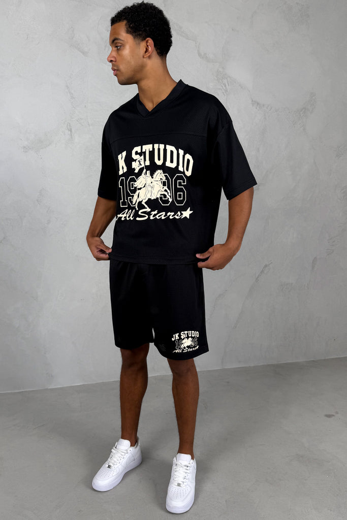 Studio Boxy Mesh T-Shirt - Black