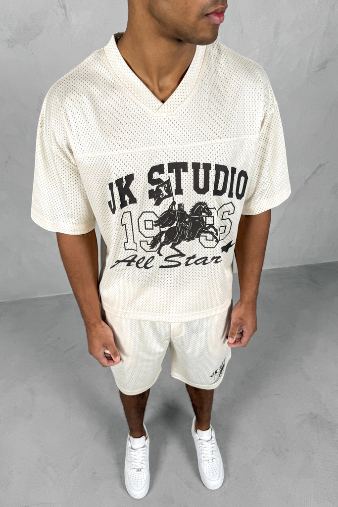 Studio Boxy Mesh T-Shirt - Off White