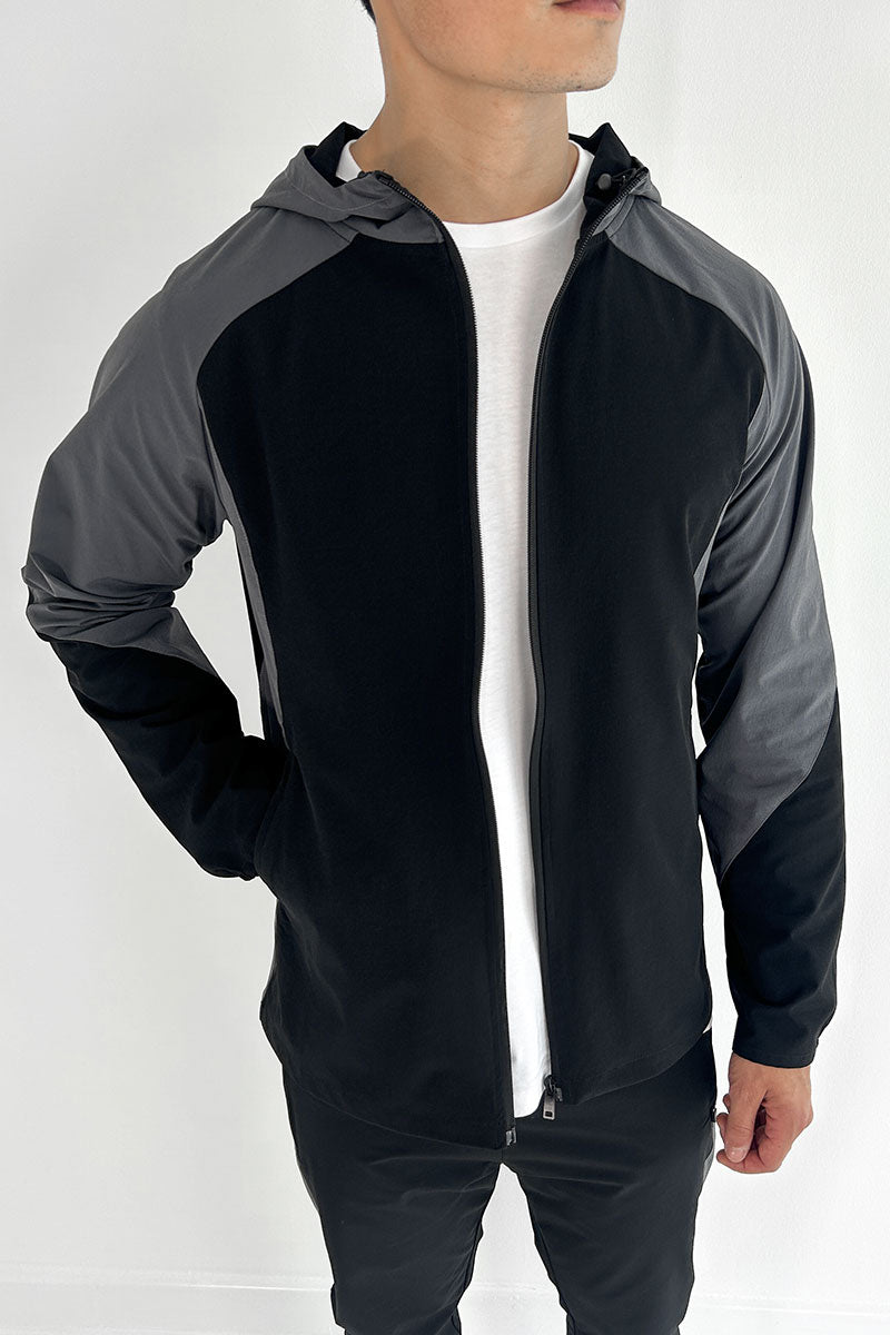 Panel Tech Zip-Up Jacket - Black/Charcoal