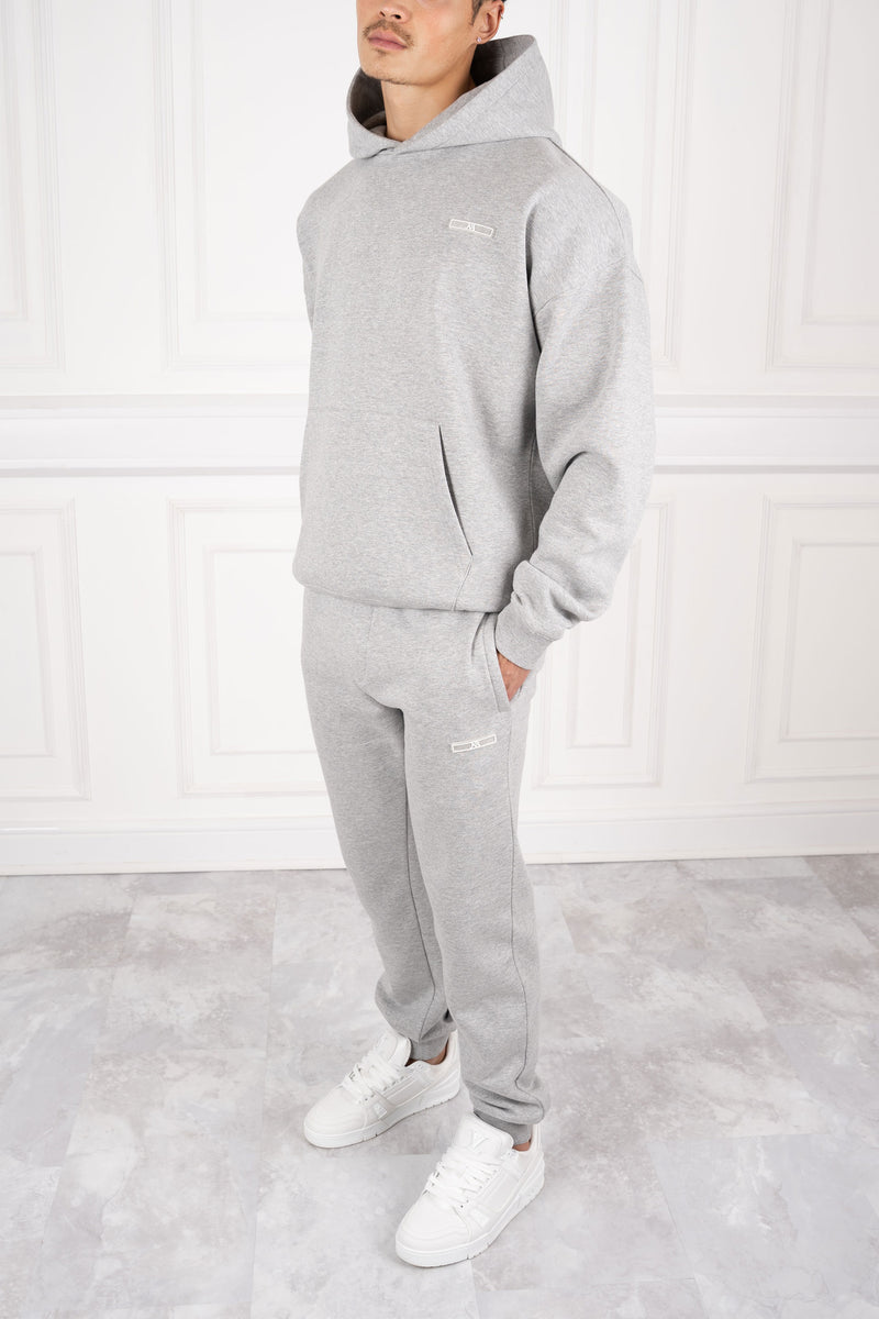 Day To Day Straight Leg TS Hoodie - Grey Marl