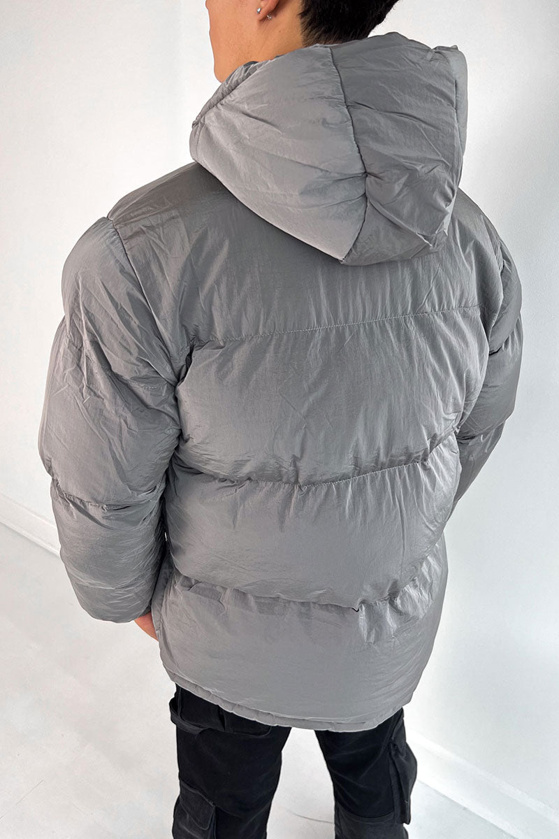 Technical Reflective Puffer Jacket - Grey