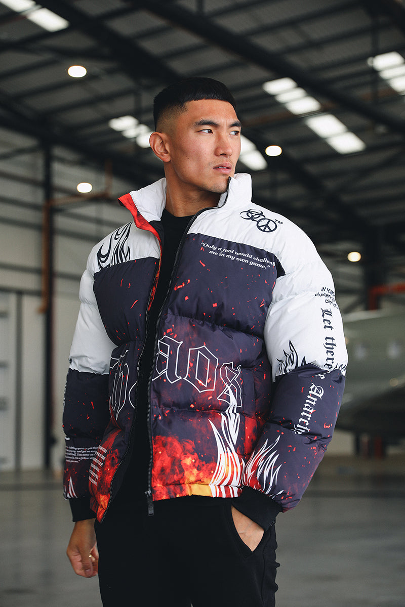 Anarchy Graffiti Print Jacket - Black/White