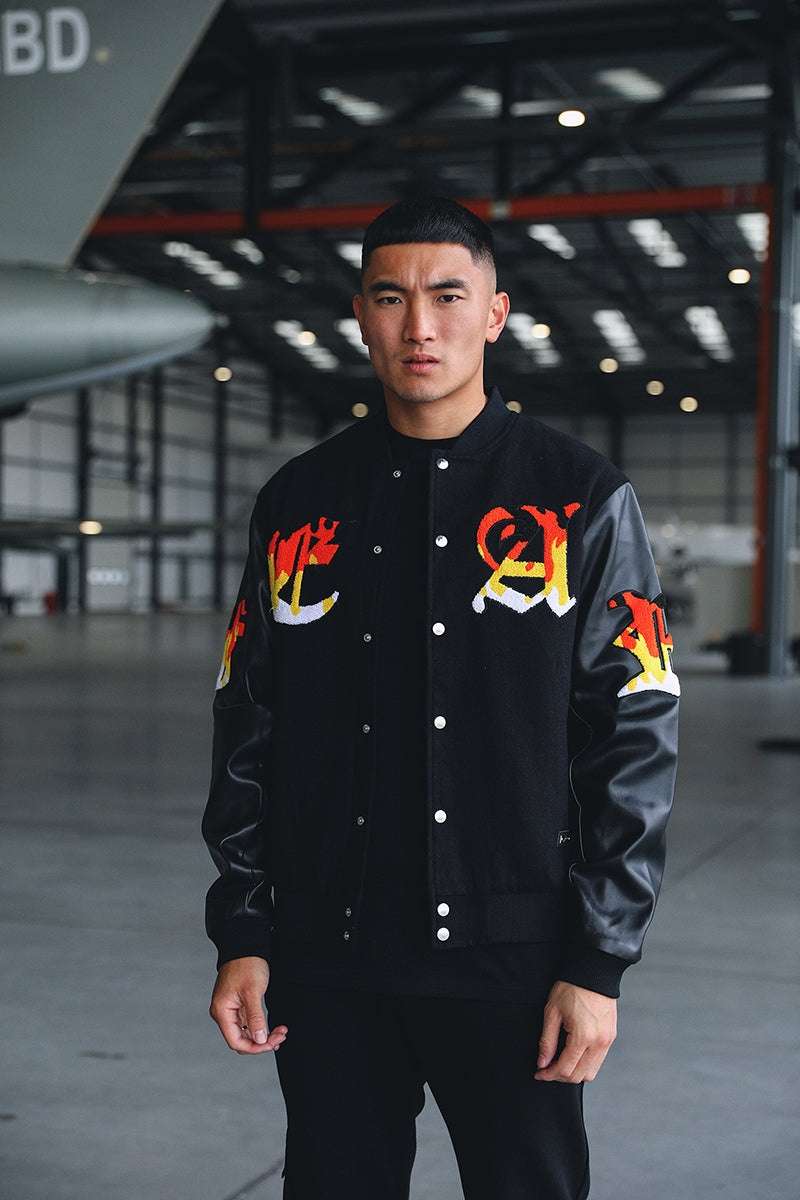 Self Made Varsity Bomber Jacket - Black – JK Attire