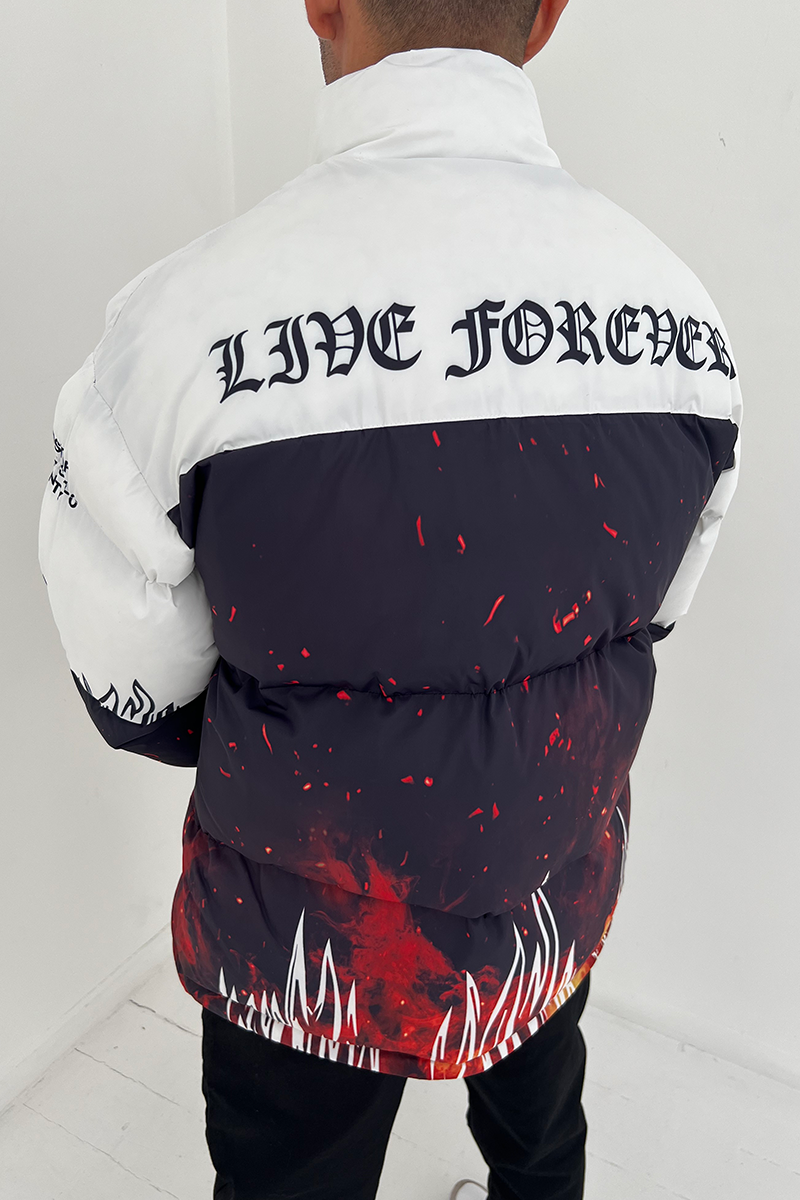 Anarchy Graffiti Print Jacket - Black/White