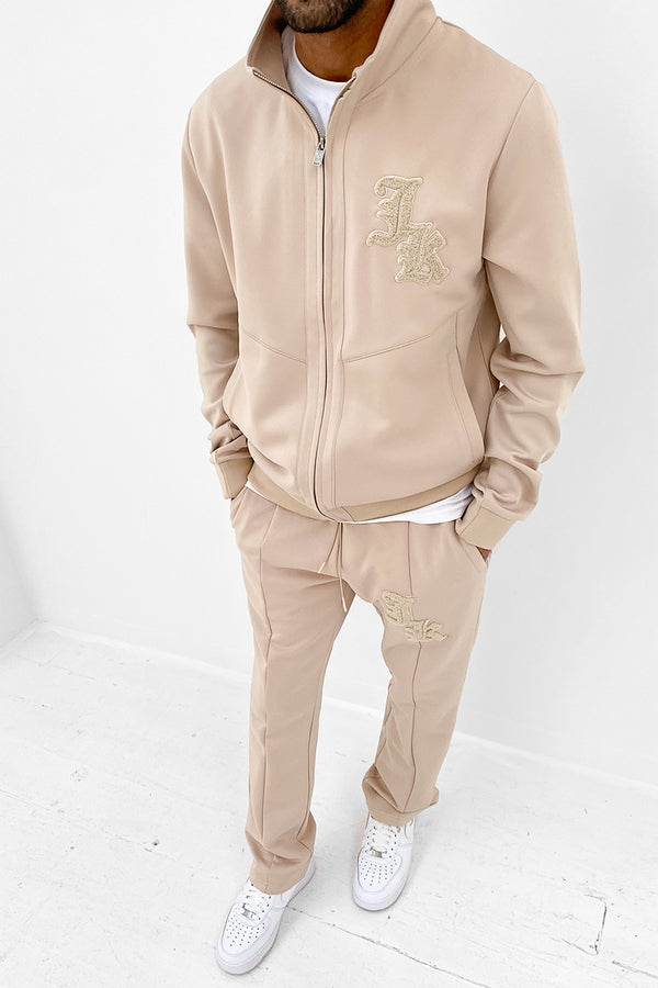 Luxe Poly Full Tracksuit - Stone