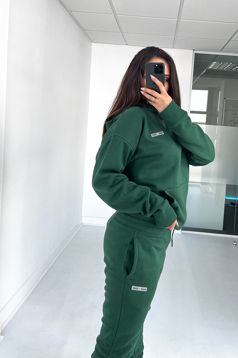 Womens Day To Day Slim Fit Full Tracksuit - Forest Green