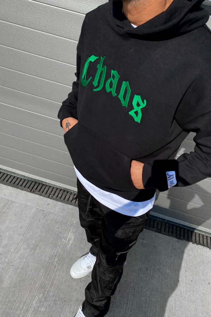 Chaos Collective Oversized Hoodie - Black/Green
