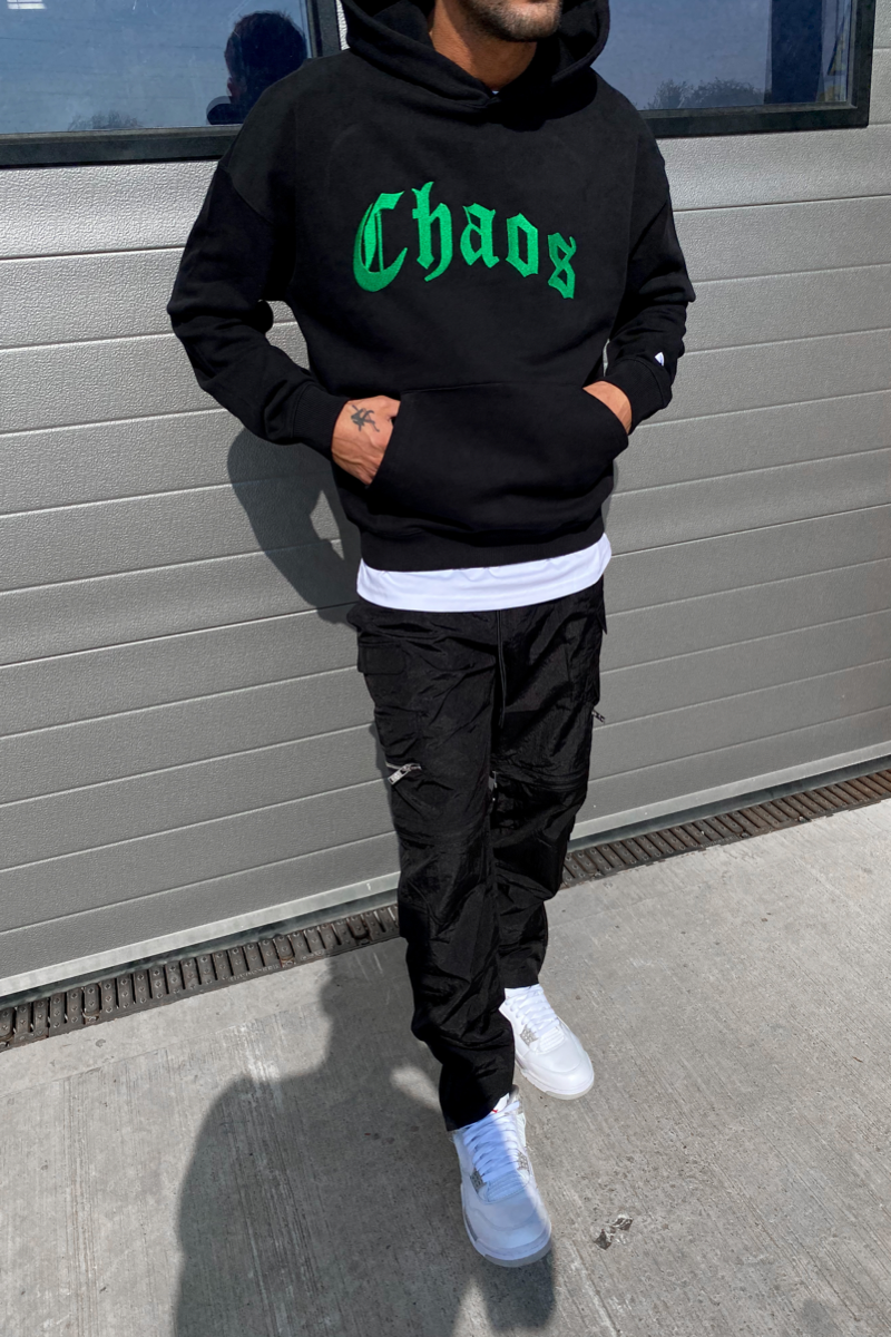 Chaos Collective Oversized Hoodie - Black/Green