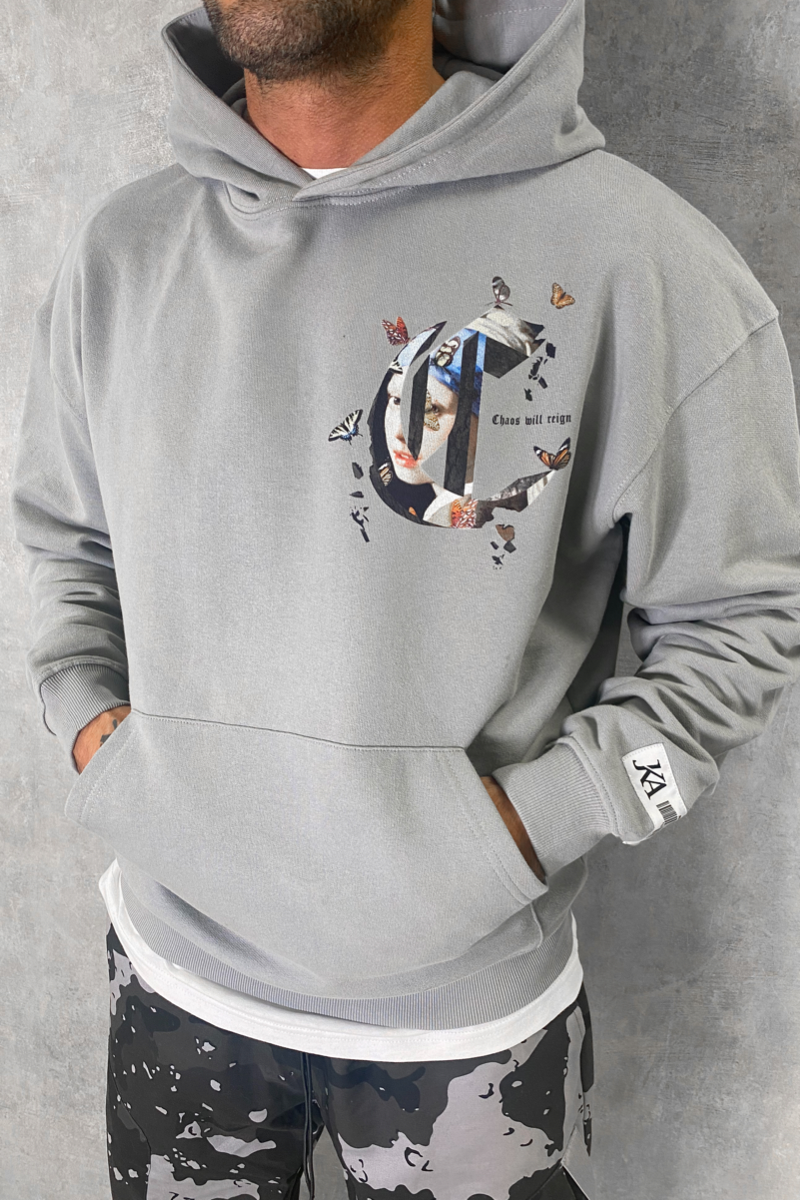 Chaos Will Reign - Oversized Hoody Grey