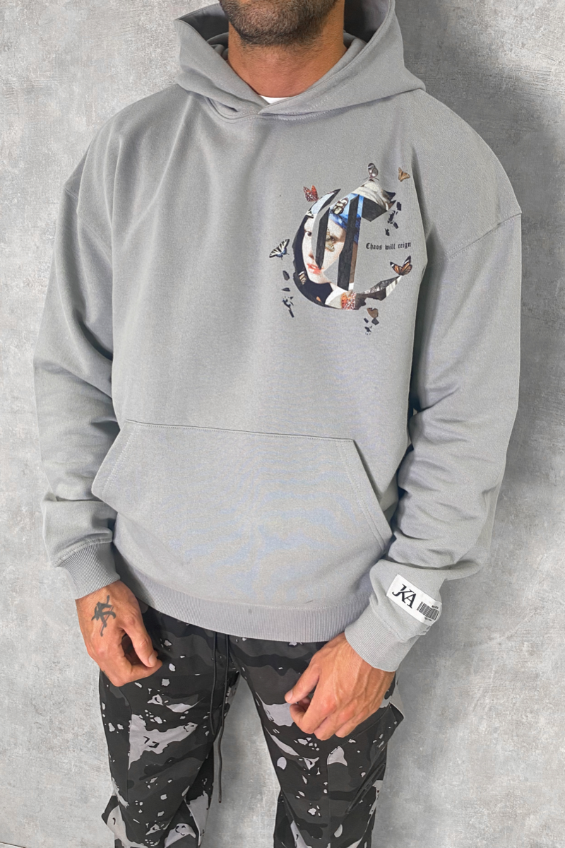 Chaos Will Reign - Oversized Hoody Grey