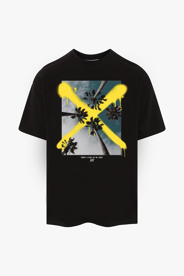 Palm X Palm's Oversized T-Shirt - Black/Yellow