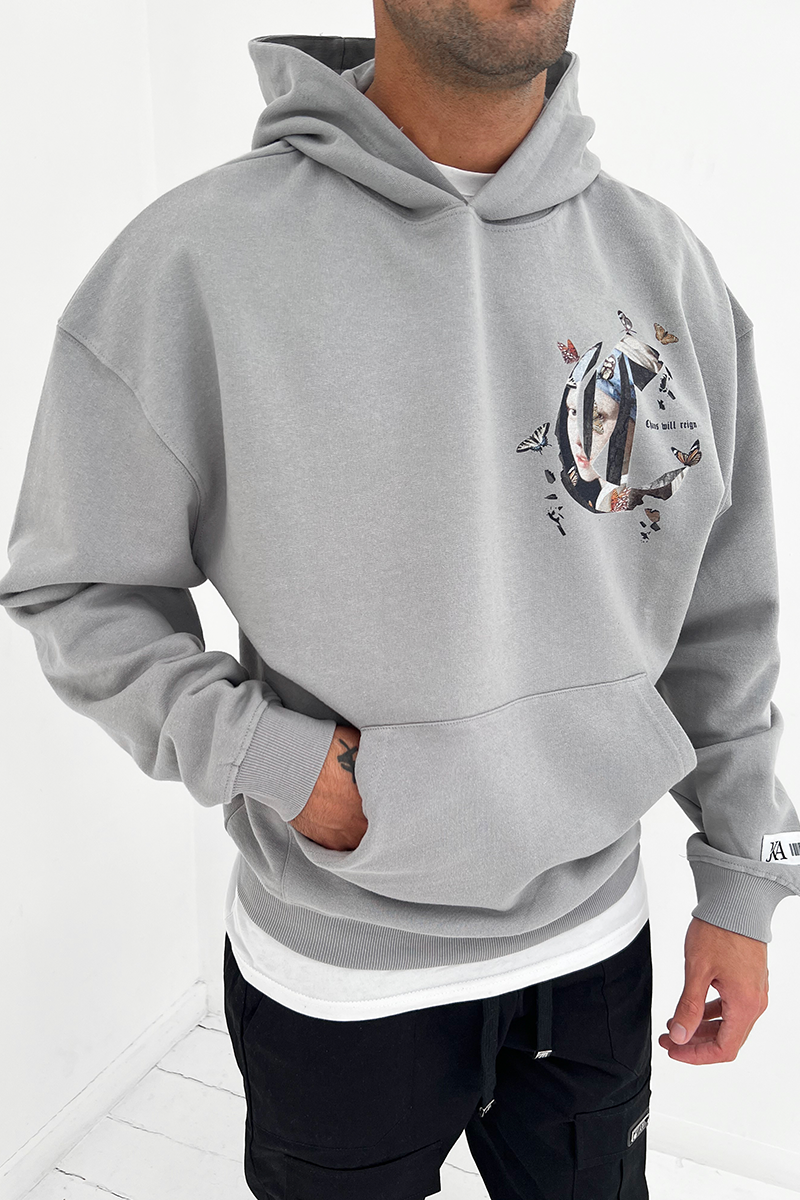 Chaos Will Reign - Oversized Hoody Grey