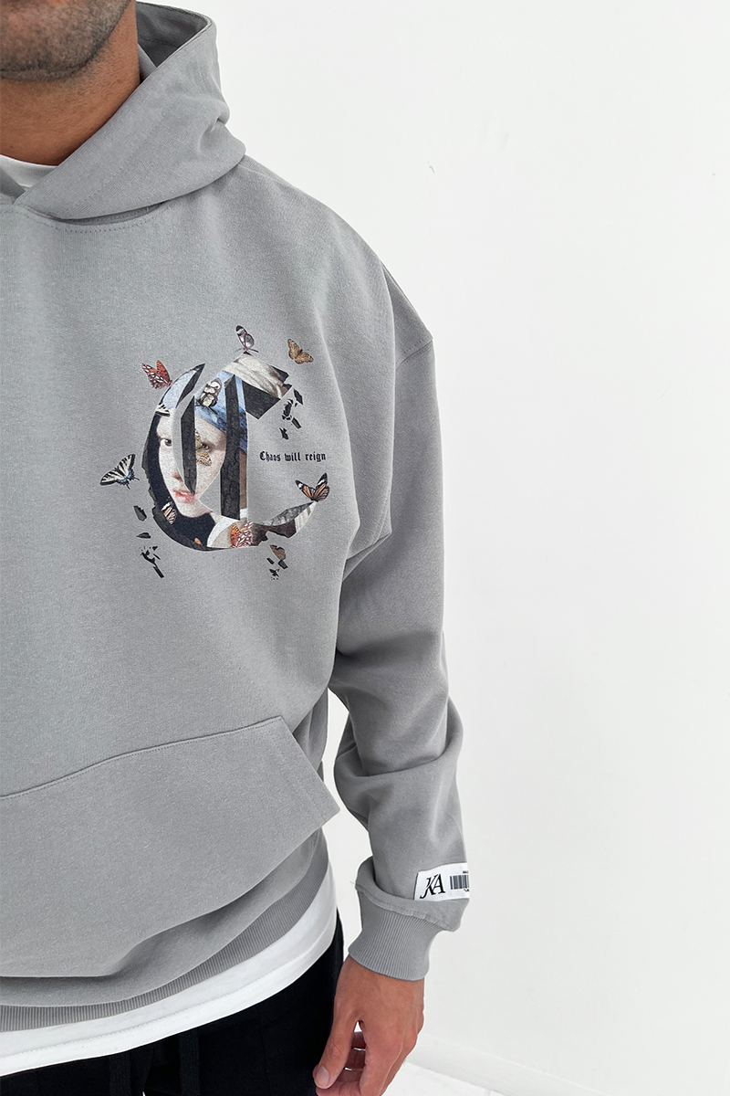 Chaos Will Reign - Oversized Hoody Grey