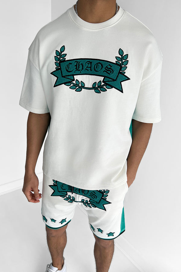 Chaos Crest Full Twin Set - Off White/Green
