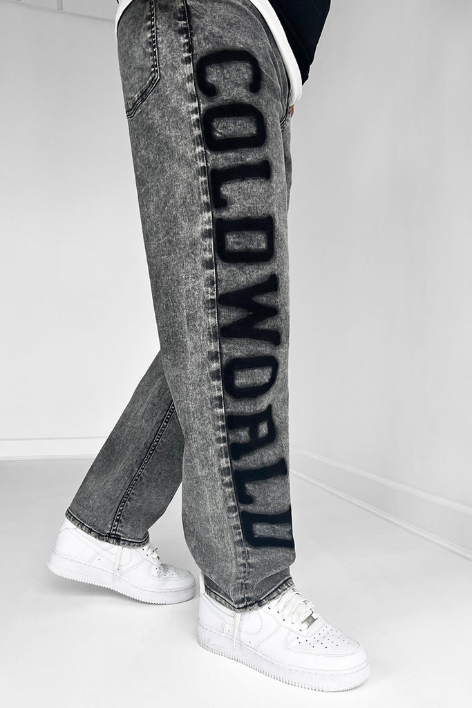 Cold World Straight Leg Jeans - Washed Black