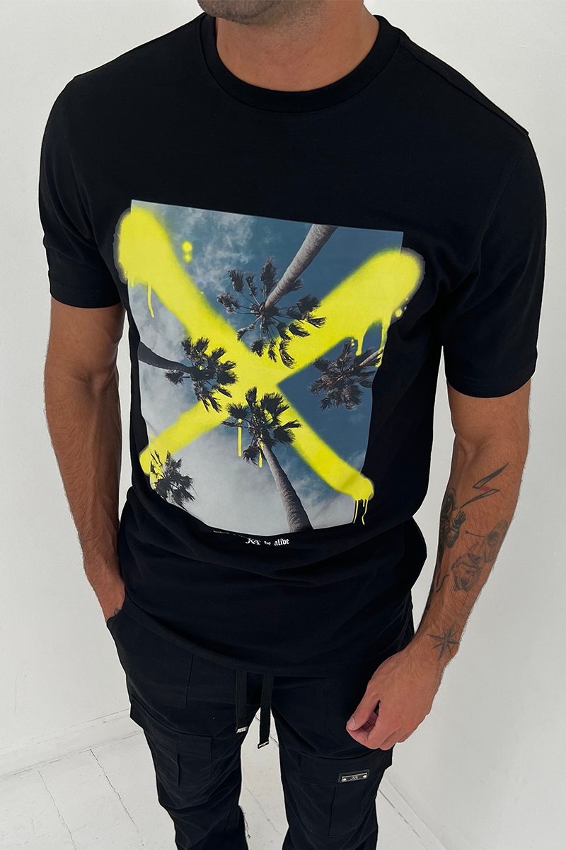 Palm X Palm's Slim Fit T-Shirt - Black/Yellow