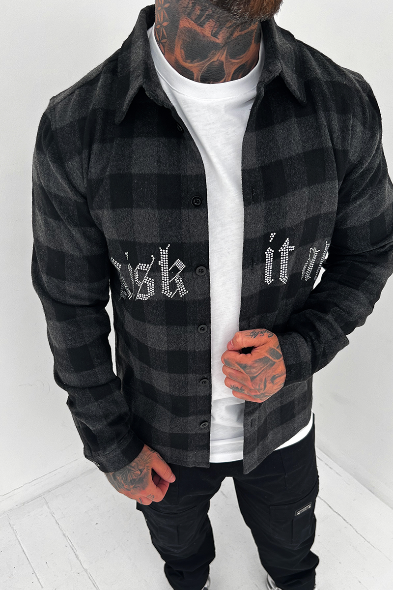 Risk It All Checked Shirt - Black