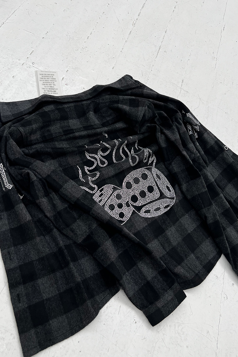 Risk It All Checked Shirt - Black